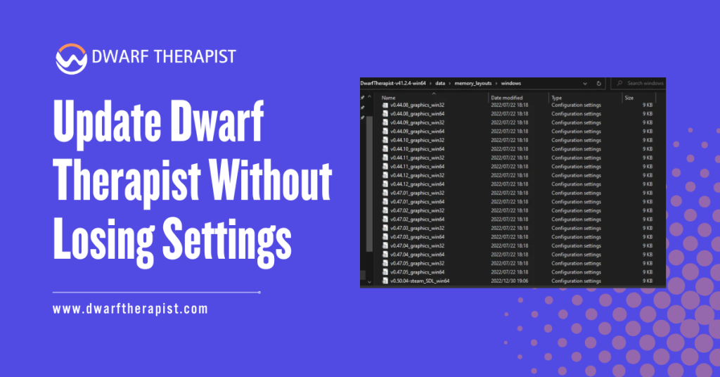 Update Dwarf Therapist Without Losing Settings